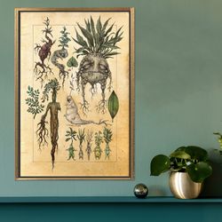 canvas print, large wall art, personalized wedding gift, herbology medicinal plant, stained glass, magic botanical wall