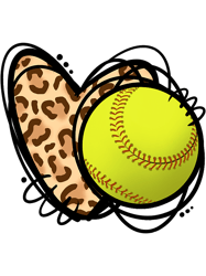 leopard print heart softball lover softball season love