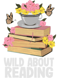 wild about reading book lover introvert bookworm librarian, png, png for shirt, png files for sublimation, digital downl