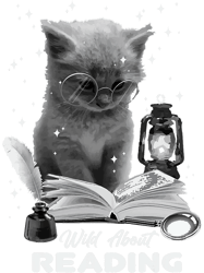 wild about reading cat reading a book loves to read bookish, png, png for shirt, png files for sublimation, digital down