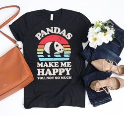 pandas make me happy sunset retro shirt  panda shirt  panda gifts  gift for panda lovers  panda bear design  tank top  h