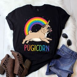 pugicorn pug unicorn shirt  pug shirt  pug gifts  pug lover gifts  pug life  funny cute pugs  rainbow unicorn  tank top