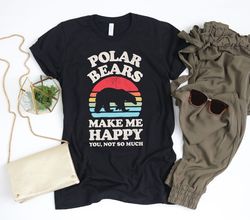 polar bears make me happy sunset retro shirt  polar bear shirt  polar bear gifts  gift for bear lovers  bear design  tan