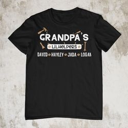 grandpa tshirt little helper personalized grandpa shirt fathers day shirt gift for grandpa grandfather shirt grandpa bir
