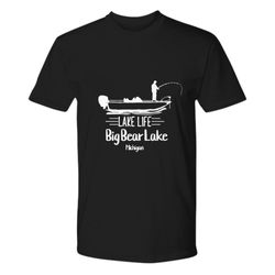 big bear lake michigan fishing t-shirt funny gift for fisherman grandpa gift for dad t-shirt