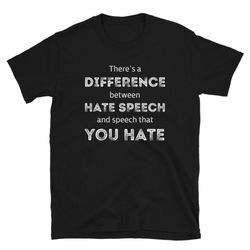 free speech shirt, there's a difference between hate speech and speech that you hate shirt