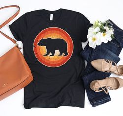 bear sunset retro shirt  bear shirt  bears gifts  bear lover gift  bear design  grizzly bear shirt  brown bear print  ta