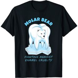 molar bear - funny dental polar bear pun t-shirt