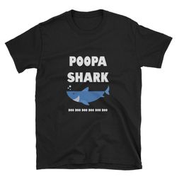 poopa shark, baby shark family, grandpa short-sleeve unisex t-shirt, custom birthday tshirt