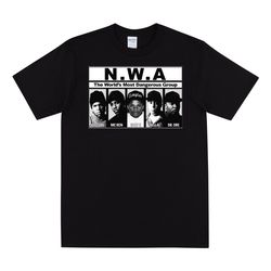 nwa t-shirt for hip hop fans, vintage 90s rap t shirt for men, retro hip hop shirt with nwa, 80s gangsta rap tee, straig