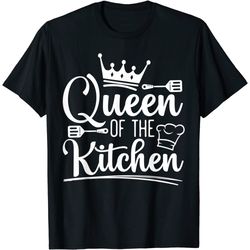 queen of the kitchen cooking master chef hat cook culinary t-shirt