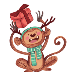 monkey happy new year svg