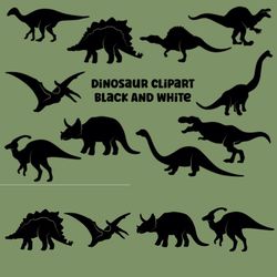 dinosaur clipart black and white