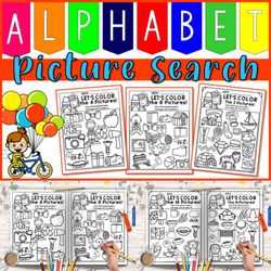 alphabet picture search puzzles from a-z
