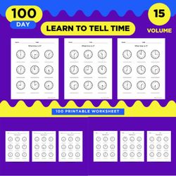 100 printable time learning worksheet