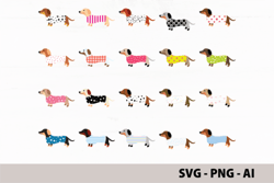 anytime dachshunds clipart, colorful weiner dogs