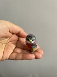 miniature owl ooak bird fantasy owl 1 to 12 scale unique realistic animal pet replica dollhouse decor collectible toy