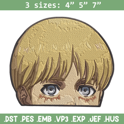 armin peeker embroidery design, aot embroidery, embroidery file, anime embroidery, anime shirt, digital download.