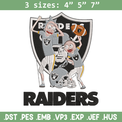 rick and morty las vegas raiders embroidery design, las vegas raiders embroidery, nfl embroidery, sport embroidery.