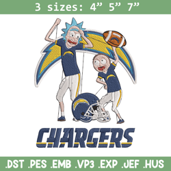 rick and morty los angeles chargers embroidery design, los angeles chargers embroidery, nfl embroidery, sport embroidery