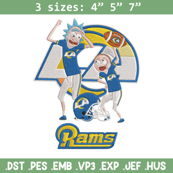 rick and morty los angeles rams embroidery design, los angeles rams embroidery, nfl embroidery, logo sport embroidery.