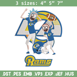 rick and morty los angeles rams embroidery design, los angeles rams embroidery, nfl embroidery, logo sport embroidery