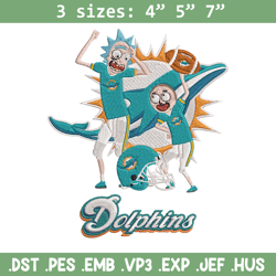 rick and morty miami dolphins embroidery design, miami dolphins embroidery, nfl embroidery, logo sport embroidery.
