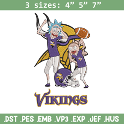 rick and morty minnesota vikings embroidery design, minnesota vikings embroidery, nfl embroidery, logo sport embroidery.