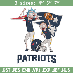 rick and morty new england patriots embroidery design, new england patriots embroidery, nfl embroidery, sport embroidery