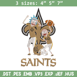 rick and morty new orleans saints embroidery design, new orleans saints embroidery, nfl embroidery, sport embroidery.
