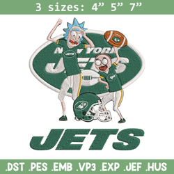 rick and morty new york jets embroidery design, new york jets embroidery, nfl embroidery, logo sport embroidery.