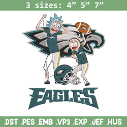 rick and morty philadelphia eagles embroidery design, philadelphia eagles embroidery, nfl embroidery, sport embroidery.