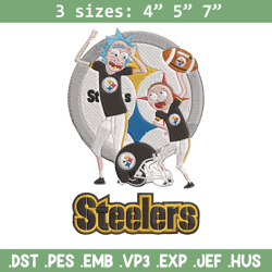 rick and morty pittsburgh steelers embroidery design, pittsburgh steelers embroidery, nfl embroidery, sport embroidery.