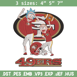 rick and morty san francisco 49ers embroidery design, san francisco 49ers embroidery, nfl embroidery, sport embroidery.