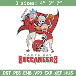 rick and morty tampa bay buccaneers embroidery design, tampa bay buccaneers embroidery, nfl embroidery, sport embroidery