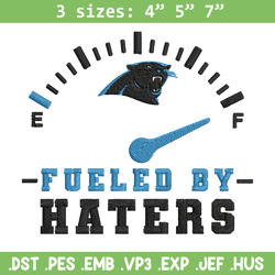 fueled by haters carolina panthers embroidery design, carolina panthers embroidery, nfl embroidery, sport embroidery.