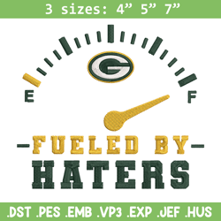 fueled by haters green bay packers embroidery design, packers embroidery, nfl embroidery, logo sport embroidery.