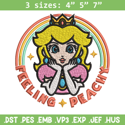 princess peach feeling peachy embroidery design, feeling peachy embroidery, embroidery file, digital download.