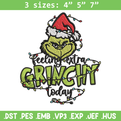 feeling extra grinch today embroidery design, grinch christmas embroidery, grinch design, logo shirt, digital download.