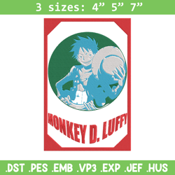 poster luffy embroidery design, one piece embroidery, embroidery file, anime embroidery, anime shirt, digital download