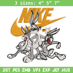 rabbit cartoon nike embroidery design, cartoon embroidery, nike design, embroidery file, logo shirt, instant download.