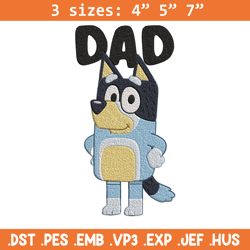 dad bluey embroidery, bluey cartoon embroidery, cartoon embroidery, embroidery file, cartoon shirt, digital download