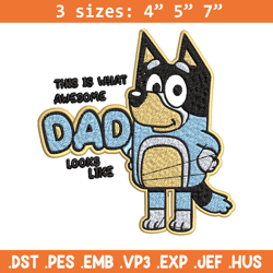 dad bluey embroidery, bluey embroidery, embroidery file, cartoon shirt, cartoon design, logo shirt, digital download.