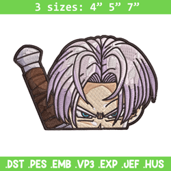 trunks peeker embroidery design, dragonball embroidery, embroidery file, anime embroidery, anime shirt, digital download