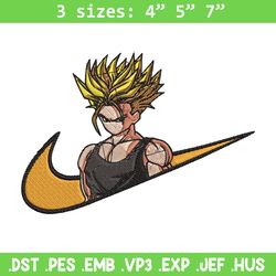 trunks x nike embroidery design, dragonball embroidery, embroidery file, nike embroidery, anime shirt, digital download