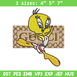 tweety gucci embroidery design, tweety gucci cartoon embroidery, cartoon design, embroidery file, digital download.