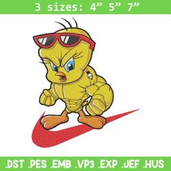 tweety nike embroidery design, tweety embroidery, embroidery file, nike embroidery, anime shirt, digital download