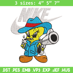 tweety nike embroidery design, tweety nike embroidery, nike design, embroidery file, cartoon shirt, instant download.