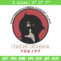 uchiha itachi embroidery design, naruto embroidery,embroidery file, anime embroidery, anime shirt,digital download.