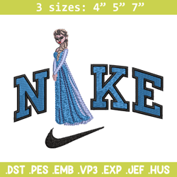 elsa x nike embroidery design, dinsey embroidery, brand embroidery, embroidery file, logo shirt, digital download